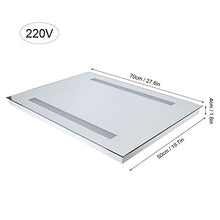 Cikonielf - Specchio da bagno, specchio cosmetico, design senza cornice, con illuminazione a LED, interruttore touch e cuscino anti-appannamento, 50 x 70 x 4 cm (presa UE)