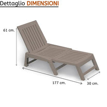 Lettino Prendisole da Giardino Pieghevole, in Resina Antiurto, Design Contemporaneo 177x30x61h (Tortora)