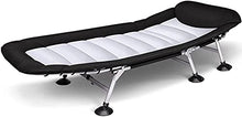 Black Single Pieghevole Letto Siesta Letto Campo Camp Letto Adulto Ufficio Adulto reclinabile reclinabile Pranzo Break Accompagna Beach Bed Letto all'aperto con Alto Cuscino di Mem
