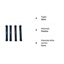 Set 4 Piedi per Rete A DOGHE Gambe per Letto UNIVERSALI in Ferro con BULLONI Max 30 cm (26cm)