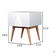 RCLD Comodini Toilette in Legno massello Camera da Letto Principale Soggiorno Assemblaggio Armadietto Laterale Legno + Altri (Color : White, Size : 43 * 42 * 51cm)