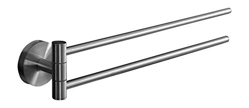 Ambrosya® | Scaldasalviette esclusivo in acciaio inox | Bagno Supporto Staffa Asciugamano Portasalviette Portasciugamani Asta WC (Acciaio inossidabile (Spazzolato), 37,9 cm)