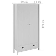 FAMIROSA Armadio a 2 Ante Hill Range Bianco 89x50x170cm in Legno di Pino Bianco
