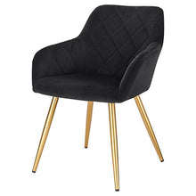 EUGAD Poltroncina per Soggiorno Sedia da Sala Pranzo con Braccioli Poltrona Moderna in Velluto per Cameretta Cucina Gambe in Metallo Nero 0626BY-1