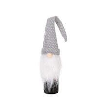 Amosfun Coperchio per Bottiglia di Vino di Natale Svedese Babbo Natale Bottiglia di Vino Topper Cappello Decorazione di Natale rifornimenti del Partito Grigio