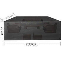 Copertura della Mobilia da Giardino 200 x 160 x 70 cm, GreenEur Copertura Impermeabile Giardino Telo Antipolvere per Arredo Esterno, Copertura Tavolo da Giardino, in PVC, per Divano,Tavolo, Sedie