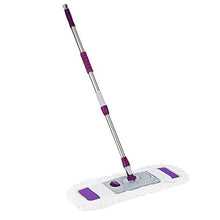 SSAYY Mop 65Cm Pulitore Spazzatrice Starter Kit Mop Asciutto E Bagnato per La Pulizia di Pavimenti in Legno Manico Telescopico Mop Piatto Rotazione di 360 Gradi