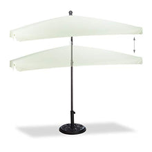 Relaxdays 10020902_126 Ombrellone da Giardino, Spiaggia, Forma Rettangolare, Naturale, 120x200x240 cm