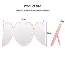 Serious Lamp Specchio di Bellezza per Trucco a Forma di Cuore a LED Ragazza Portatile Regalo Specchio Trucco Riempire Luce Specchio Pieghevole
