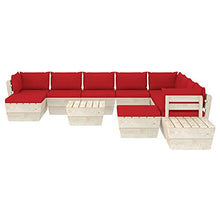 SKM Set Divani da Giardino su Pallet 12 pz con Cuscini Legno Abete (218.2kg) Rosso-3702
