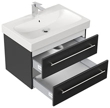 Mobile bagno con lavabo Geberit Icon 75 cm nero satinato