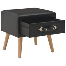 Comodino Camera da Letto, Comodini Mobile Contenitore Mobile Contenitore in Pelle Artificiale + Pino con 1 Cassetto, può Essere Utilizzato Anche Come Pouf, Mobile Basso, 40 x 35 x 40 cm