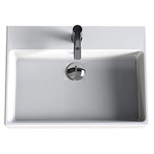 Aqua Bagno SOLO lavabo in ceramica, 60 cm, Bianco, a incastro, rettangolare, per bagno degli ospiti, montaggio a parete