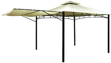 VERDELOOK Gazebo Antigua con struttura in metallo verniciato, 3.30x3.30 m, telo beige e struttura grigio scuro