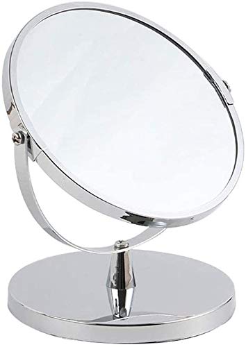 LBWARMB Trucco Specchio con luci Specchio per Il Trucco 360 e deguotazione Double Sided 7 Pollici da Tavolo 5X amplificazione specchi Cosmetici Portatili lucidati per Il comò da Bagno
