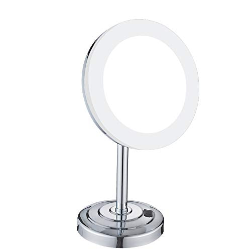 specchio trucco,specchio trucco,Specchio cosmetico da bagno con ingrandimento 7 volte da 8 pollici, specchio da tavolo europeo a LED