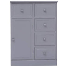 FAMIROSA Credenza con 10 Cassetti Grigia 113x30x79 cm in Legno