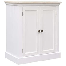 vidaXL Set Arredi da Bagno 5 pz Robusti Resistenti Stabili Eleganti Armadietti Specchio Mobile Pensile in Legno Massello Bianco