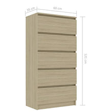 FAMIROSA Credenza con Cassetti Rovere Sonoma 60x35x121 cm in Truciolato