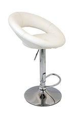 La sedia spagnola Pack di sgabelli con sedile rotondo, finta pelle, Bianco, 40 x 55 x 83 cm, 2 pezzi