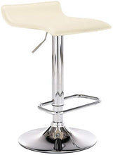 CLP Sgabello Bar Dyn Imbottito in Similpelle I Sedia Bancone Regolabile 60-78 CM I Sgabello Alto Girevole 360°, Colore:Bianco