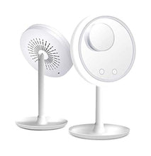 LILIS Specchio Trucco LED Luce Dimmable Trucco Specchi 5X LED Specchio da Toilette Multifunzionale 3-in-1 con Ventilatore Nakeup Specchio