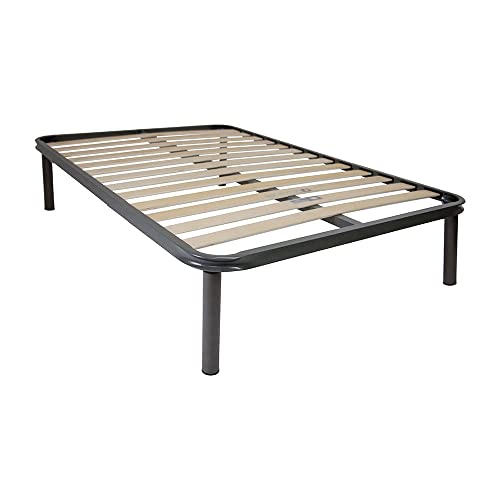 Comprarredo Rete una piazza e mezza 120x190 ortopedica doghe flessibili in legno di faggio con telaio e piedi in ferro