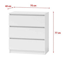 Selsey Cassettiera CLINO 4 (3 cassetti, Bianco)