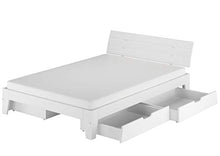 Erst-Holz Solido Elegante Letto Matrimoniale bianco140x200 in Pino con doghe rigide 60.54-14W