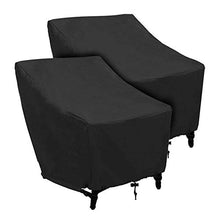 Copertura Protettiva per Sedie Esterno 2 Pezzi, Copertura per Sedie da Giardino in Tessuto Oxford 210D Impermeabile Antivento, Anti-UV, 70x79x102cm, Nero