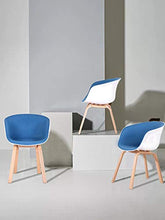 Un set di quattro sedie da pranzo in stile scandinavo retrò con piedini in metallo, adatte per soggiorno, camera da letto, vari luoghi di intrattenimento (blu)