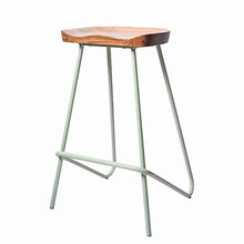 WFF Sedia da ufficio Sgabelli da bar Semplicità moderna Sedia da cucina Mobili da bar cornice metallica Sedile in legno massello Design ergonomico Sgabello alto Peso del cuscinetto 150 kg 74 cm di alt