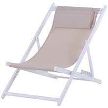 Outsunny Set 2 Sedie Poltrona Sdraio da Esterni, Pieghevoli e Reclinabili, in Alluminio, Bianco, 96.4 x 58 x 91.5cm