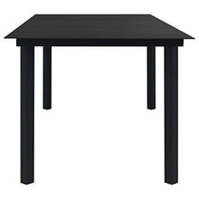 Qnotici Tavolo da Pranzo da Giardino con Struttura in Acciaio Verniciato a Polvere, Pratico Tavolo da Pranzo da Esterno in Stile Moderno 190 x 90 x 74 cm (Lunghezza x Larghezza x Altezza) -Nero