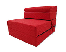 Odolplusz - Materasso pieghevole per ospiti, 3 pezzi, in gommapiuma, pieghevole, con rivestimento lavabile, per adulti (70 x 200 x 15 cm, rosso)