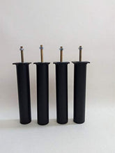 Générique - Set di 5 piedi per letto da 20 cm (con supporto centrale fissaggio senza forature) – Diametro Ø 40 mm – Nero – Rotondo