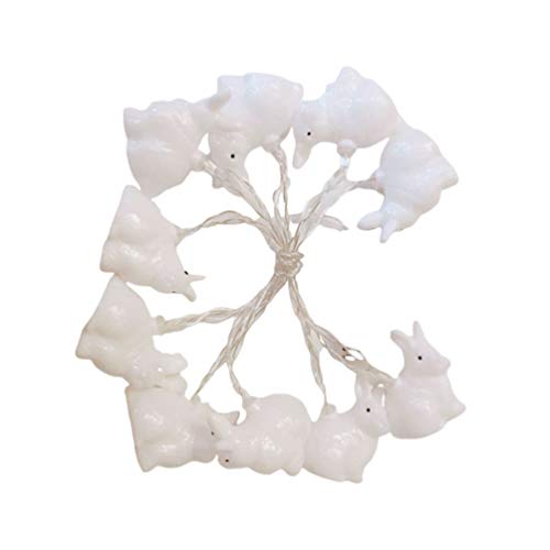 PRETYZOOM Lampada da Coniglio Pasquale Luce Mini Coniglio Lampada Ornamento Pendente Pendente per Festa di Pasqua Bomboniera Decorazioni per La Casa Vacanza (1 5 M 10 Lampade Senza Batteria)
