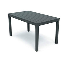 Tomaino Tavolo da Giardino in plastica Rettangolare Effetto Legno (Antracite)