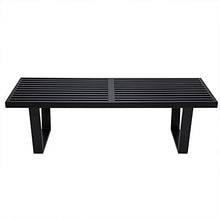 Panchina da giardino con panchina da 59 pollici, Sedia da veranda resistente alle intemperie senza schienale, Panchina con struttura in acciaio e seduta in legno massello, Sedili lounge spogliatoio