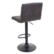 Mendler Sgabello Lounge HWC-B13 Tessuto Effetto Scamosciato Grigio Scuro