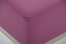 CLP Sgabello Panchetta in Acciaio Inox Lamega I Sgabello Poggiapiedi Imbottito in Similpelle I Sgabello Basso 40x40 CM, Colore:Viola