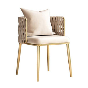 Vanity Chair Sedp Sedus Sedia Vanity Sgabello Velluto Velvet Sedie Per Vanità Con Schienale Tessuto E Golden Metal Gambe Sedia Da Trucco Per Vanità ( Color : Beige , Size : 58*55*76cm )