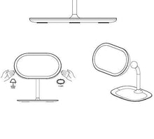 Specchio per Il Trucco, Specchio Comò, Specchio da Appoggio, Specchio Cosmetico Illuminato, Ricaricabile, Sensore Separato Rimovibile, Portatile, Regolabile, 360 °