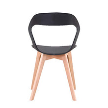 Set di 4 sedie da Pranzo in plastica con Schienale Cavo, sedie Laterali per Ufficio, Salotto, Cucina, Soggiorno, Cucina, Sedia con Gambe in Legno, sedie per Sala da Pranzo