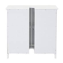 Mendler Arredo Bagno Serie HWC-A85 Legno Bambu e MDF Mobile sottolavabo Bianco