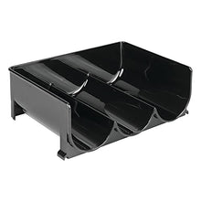 mDesign Portabottiglie in Plastica Nera - Bottigliera e Scaffale Porta Bottiglie per conservazione ottimale - Set da 4 - Struttura impilabile - Per 3 bottiglie