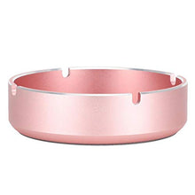 Custodia per gioielli, batteria a vite integrata per scatola di immagazzinaggio in lega di alluminio, scatola di forma rotonda con anello di metallo, portaoggetti, mini scatola del tesoro(Oro rosa)