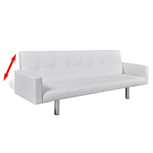 Ausla Divano Letto 3 Posti, Telaio in Legno e tappezzeria in Pelle Artificiale, con Braccioli, Divano Letto Moderno, Divano Letto Soggiorno