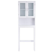 DREAMADE Mobile Scaffale sopra Toilette Armadio Alto per Lavatrice da Bagno in MDP Salvaspazio, Bianco