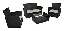 SAMIRA Salotto da Giardino in Rattan, Set di divani da Esterno in polyrattan MOD. Aurora Nero